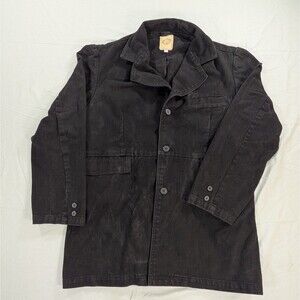 Wah Maker Coat Mens 42 Black Brushed Cotton Old West Frontier Jacket Made in USA